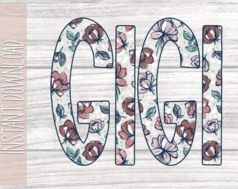 Gigi Png File, Gigi PNG, PNG Gigi,Gigi With Flowers PNG,Gigi Sublimation Designs Downloads , Gigi Download