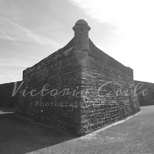Castillo De San Marcos Pt 2 - St Augustine, Florida, Black and White, Photography, Decor