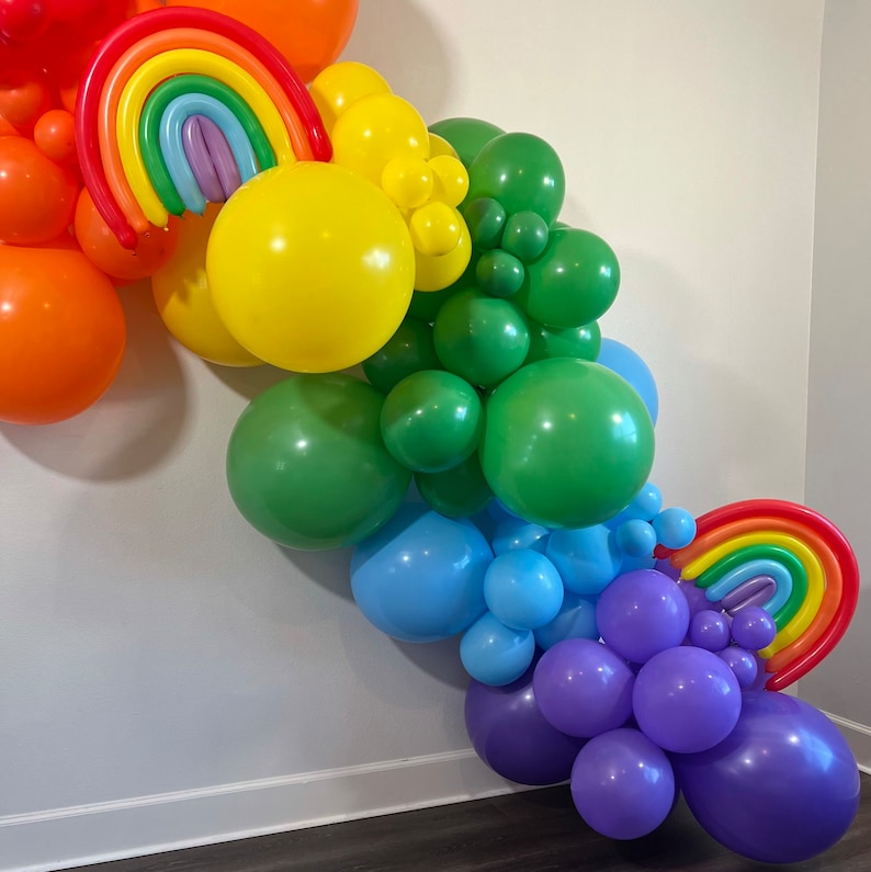 Rainbow Balloon Garland Kit Colorful Rainbow Balloon Arch Etsy