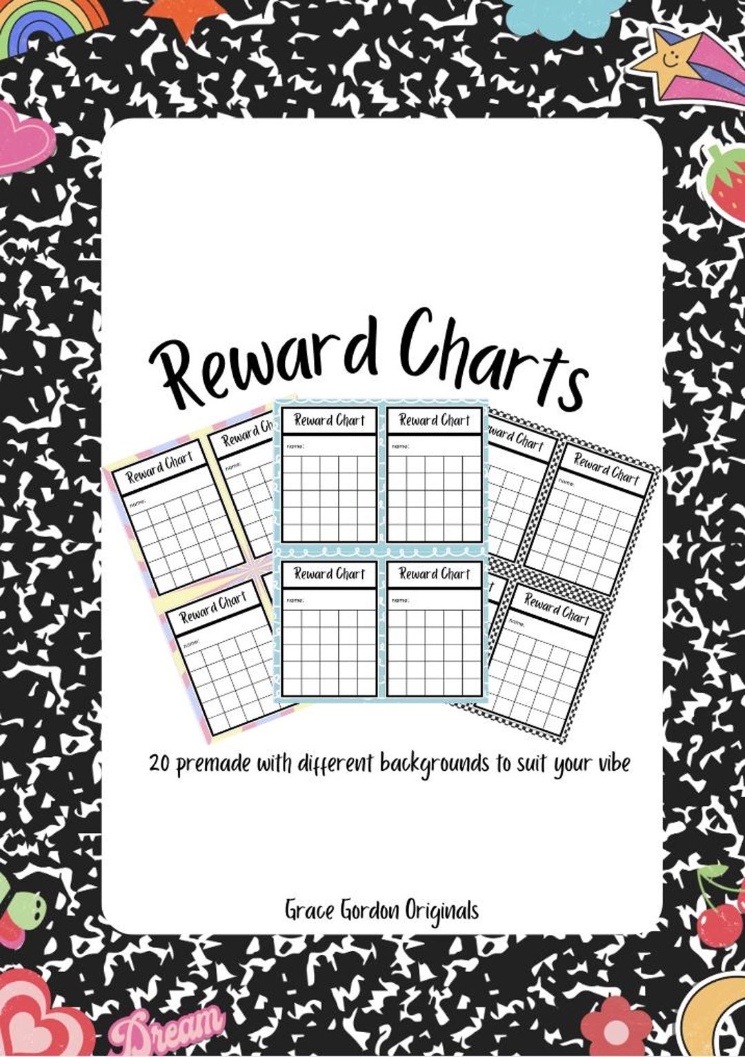 Printable Reward Chart for Kids – 20 Designs – Behaviours, Chore, Potty ...
