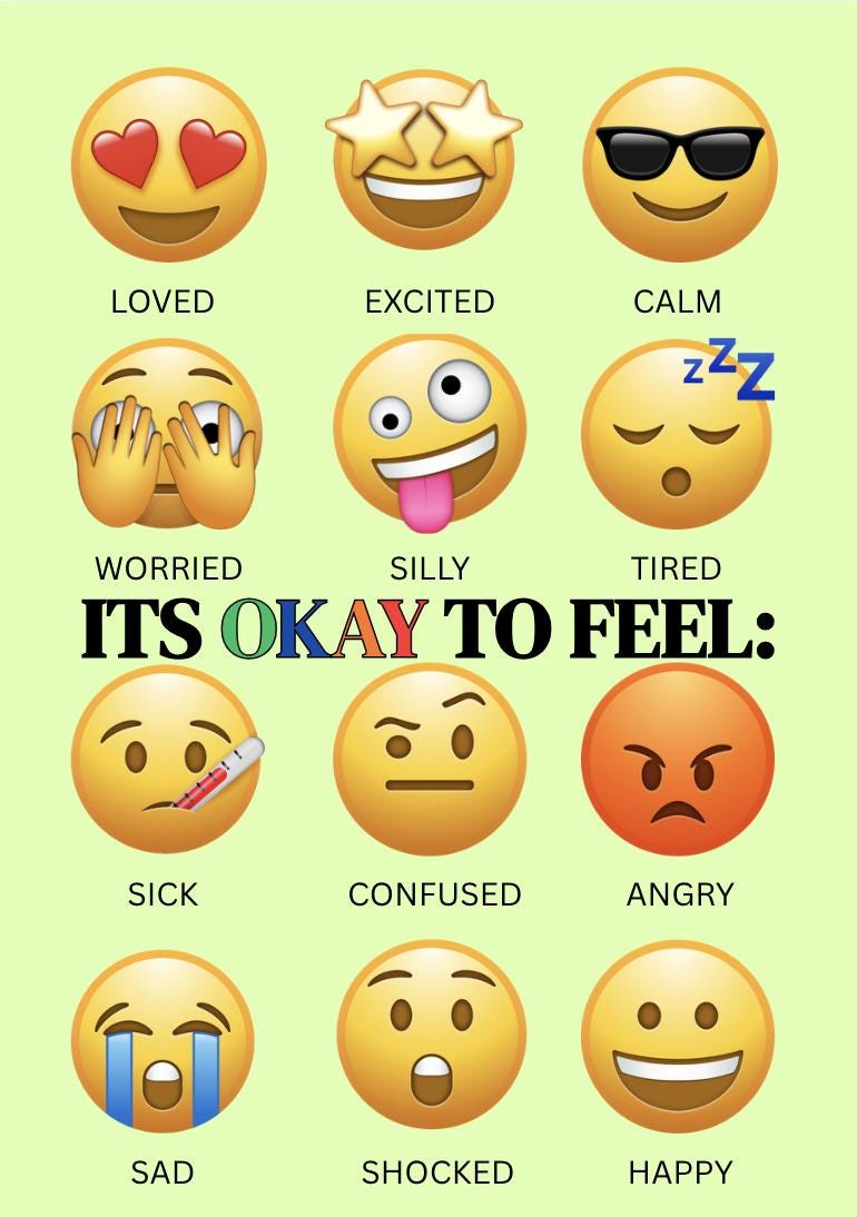 Emoji Feelings Chart: 8x11 Cardstock Poster for Kids & Classroom SEL - Etsy