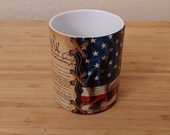 American Flag Constitution Coffee Mug, Sublimation Print