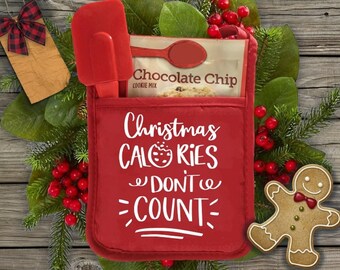 Christmas Oven Mitt Gift Set, Baking Spatula & Cookie Mix