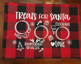 Santa Treat Place Mat, Buffalo Check Christmas Decor