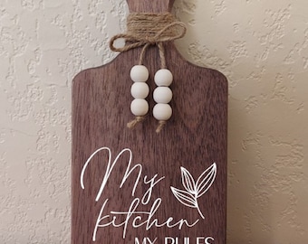 Handmade Wood Decorative Cutting Board, Rustic Kitchen Decor