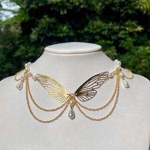 Golden Butterfly wing necklace