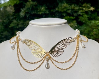 Golden Butterfly wing necklace
