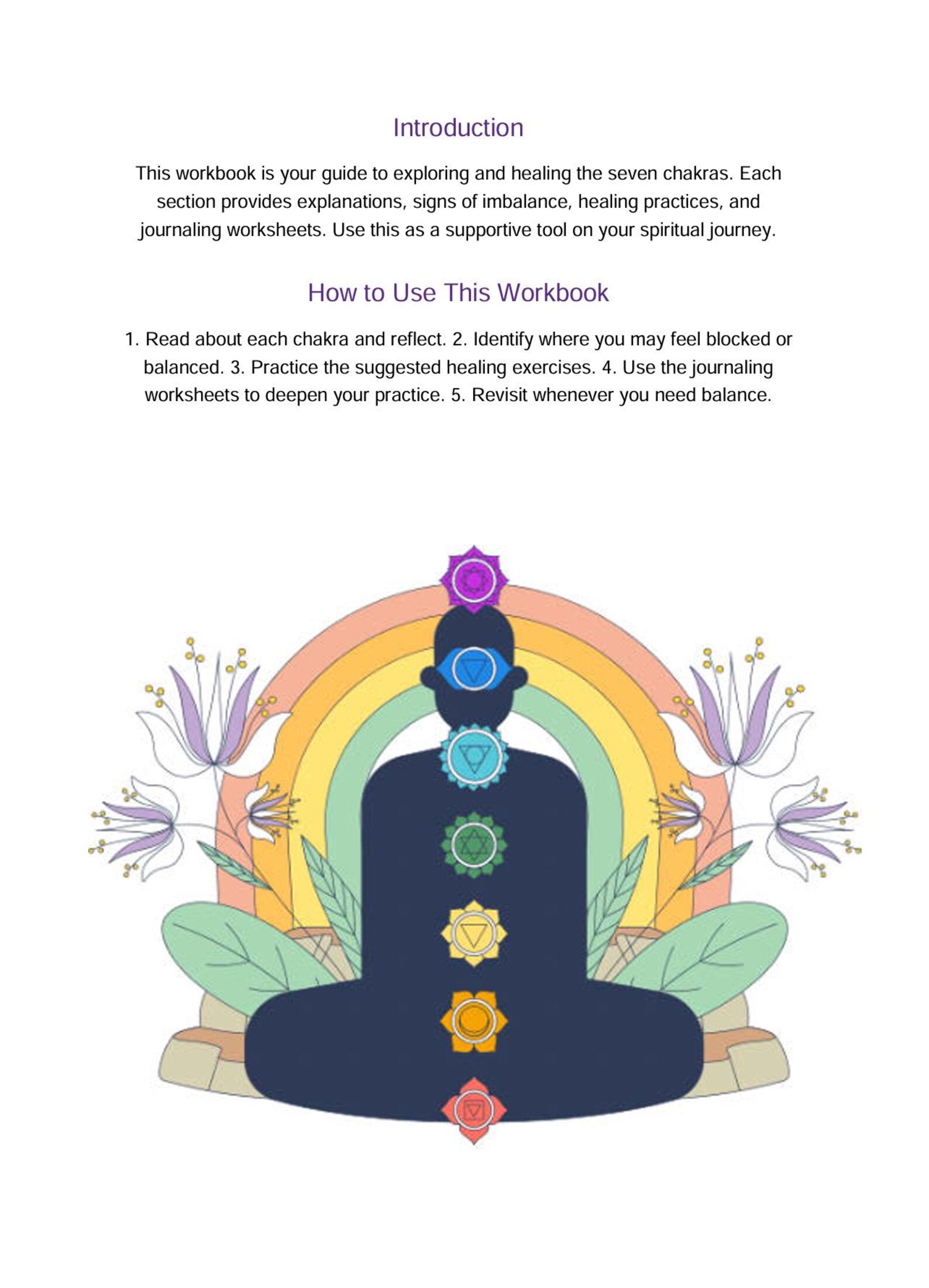 Chakra Healing Workbook PDF | Printable Chakra Journal & Energy Balance ...