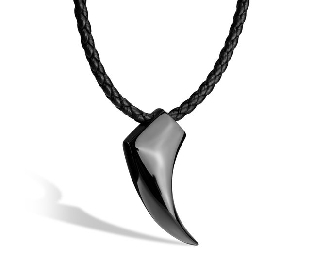 SERASAR | Leather Necklace for Men "Wolf" with Pendant | Different Lengths | Includes Jewelry Box | Gift Idea for Men