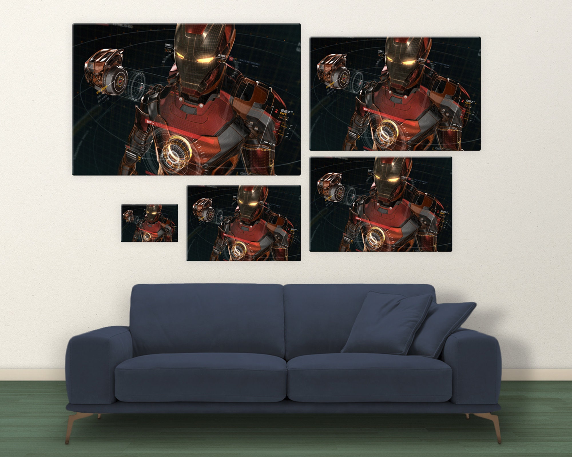 Iron Man Marvel Movie Wall Art Print on Canvas Iron Man Wall Etsy