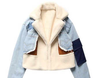 womens suede jean jacket