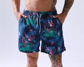 UHT28DG Flock of Goats Pattern Mens Printing Beach Board Shorts Summer Casual Pockets Beachwear UHT28DG Flock of Goats Pattern Mens Printing Beach Board Shorts Summer Casual Pockets Beachwear