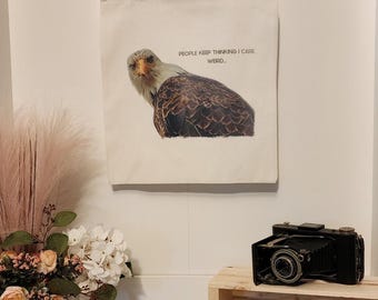 Bald Eagle Canvas Tote Bag: Funny Bird Lover Gift