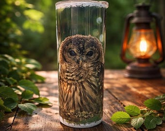 Fuzzy Baby Barred Owl 20oz Stainless Steel Tumbler for hot and cold