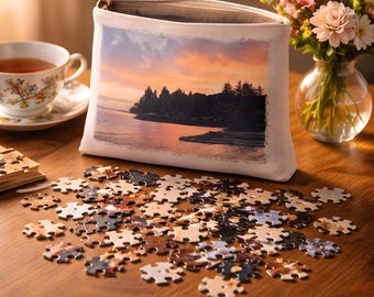 Scenic Sunset Puzzle (120 Piece) with Zipper Canvas Bag