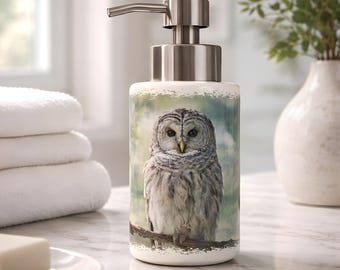 Barred Owl Stainless Steel Soap & Lotion Dispenser 16oz – Sleek, Durable, and Refillable