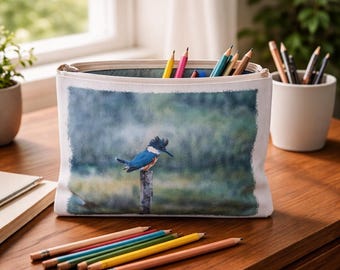 Belted King Fisher Accessory Bag (7x9.5") for Make-up, Toiletries, Pencils, Stationary and Poker Chips