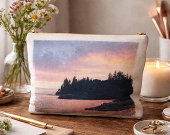 Sunset Accessory Bag (7x9.5") for Make-up, Toiletries, Pencils, Stationary and Poker Chips