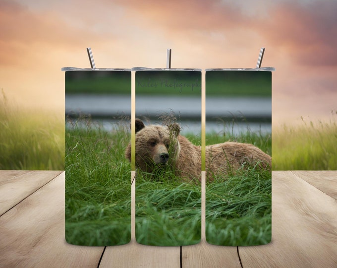 Featured listing image: Grizzly Bear Tumbler: Stainless Steel 20 oz Insulated Cup