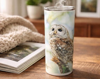 Barred Owl British Columbia 20oz Stainless Steel Tumbler for hot and cold