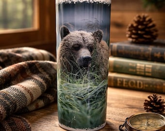 Grizzly Bear Tumbler: Stainless Steel 20 oz Insulated Cup