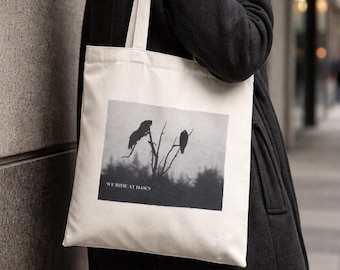 Turkey Vulture "Ride at Dawn" Canvas Tote Bag – Nature-Inspired Eco-Friendly Market Bag - 14"x16"
