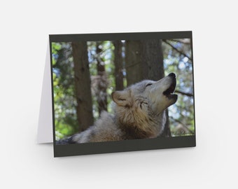 Howling Wolf Card: High Gloss Animal Lover Card