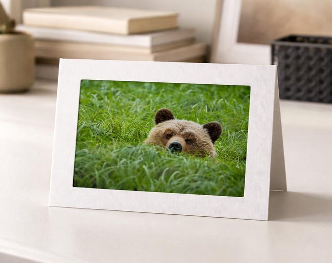 Featured listing image: Grizzly Bear Greeting Card - Perfect for Nature Lovers and Animal Enthusiasts
