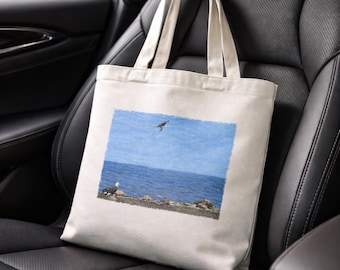 Bald Eagle Canvas Eco Friendly Tote Bag, Wildlife Nature Lover Gift, 14"x16"