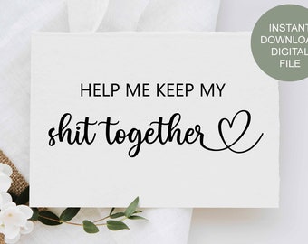 Bridesman Card Help Me Keep My Shit Together Bridesman Proposal |Best Friend Greeting Card Personalized Wedding Card Flower Guy Card