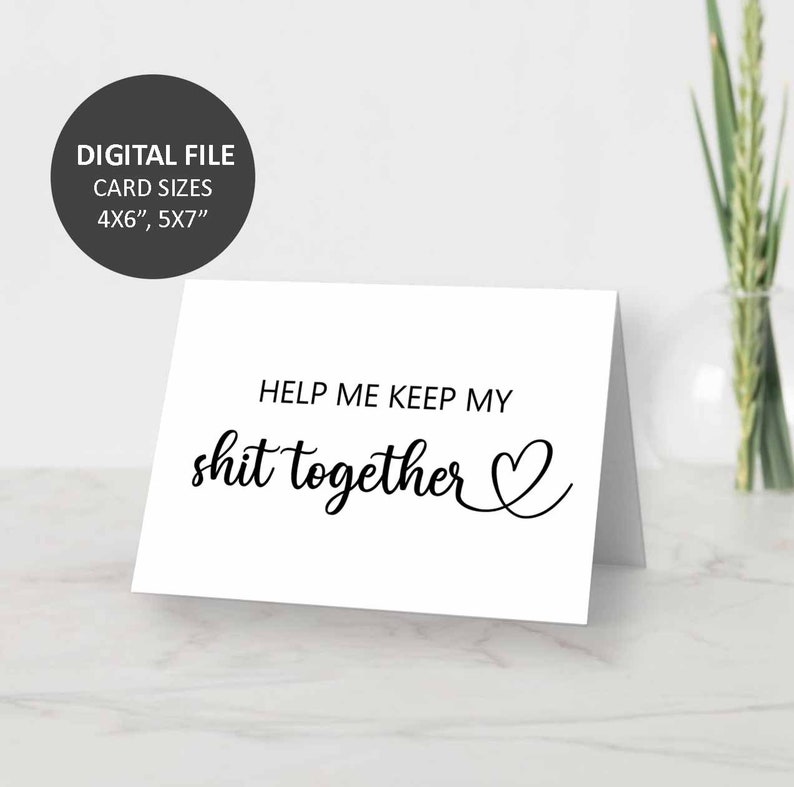 Help Me Keep My Shit Together Bridesmaid Pdf Card Funny - Etsy