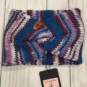 Purple Sugar Spun Knit Ear Warmer Headband, Winter Vacation, Gift