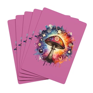 Celestial Mushroom Playing Cards, Tarot Cards Deck, Magic Mushroom Game Cards, Fairytale Playing Cards, Fantasy Deck of Cards, Mystical