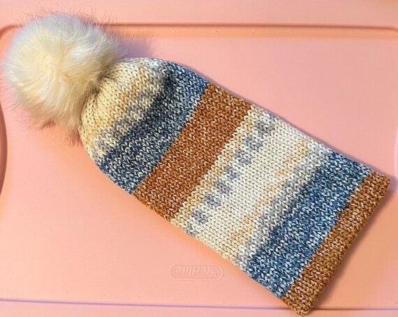 Faux Fur Pom Double Layered Beanie Winter Hats Multiple  display picture 1