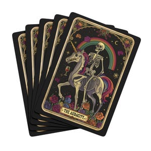 ポーカートランプ、Audacity Unicorn Skeleton、マジカルポーカーカード、ユニークなポーカーデッキ、ファンタジーカードゲーム、神秘的なゲームカード