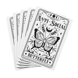 Carte da gioco Antisocial Butterfly, mazzo di carte unico per la serata di poker, regalo per giocatori di carte, carte da poker personalizzate, accessori per il gioco del poker,