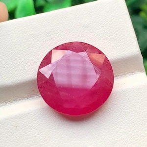Rubí zafiro tailandés facetado de talla rosa, redondo, suelto, 19,20 quilates, tamaño 18 mm,
