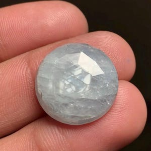 Rose Cut Grey Sheen Sapphire Round Shape Loose Gemstone, Size 18 MM, 22.30 Ct,