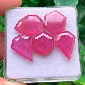 Both Side Table Cut Thailand Ruby Sapphire Lot Gemstone, 18.70 Caret Size 10-14 MM,