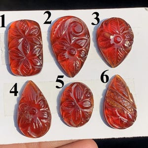 Naturlig hessonitgranat Mughal snidsten: (Storlek 17-24 MM) bild 1