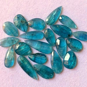 Kyanite, Rare Quality 100% Natural Rose Cut Paraiba Kyanite Pear Shape Gemstone, 31.80 Caret Size 10 MM To 16 MM For Making Jewellery,