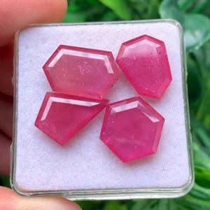 Lote de piedras preciosas de rubí y zafiro de Tailandia con talla de mesa por ambos lados, 19,90 quilates, tamaño 11-16 mm,