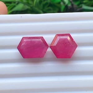 Lote de gemas de rubí y zafiro de Tailandia con talla facetada, 17,40 quilates, tamaño 12-16 mm,
