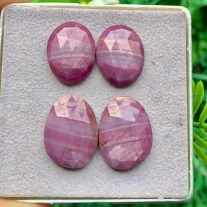 Rose Cut Ruby Silky Sapphire Fancy Pair Lot Gemstone, 36.30 Caret Size 15-17 MM,