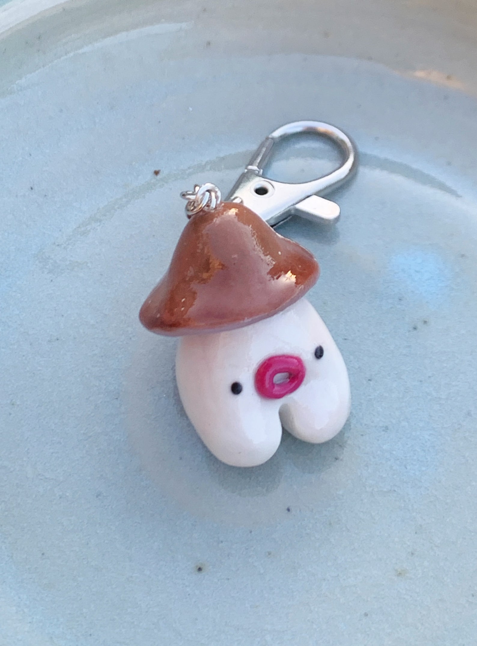 Mushroom Friend Clay Keychain Etsy