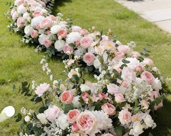 Pastel Pink Wedding Floor Flower Arch,Sweetheart Table Flower Centerpiece