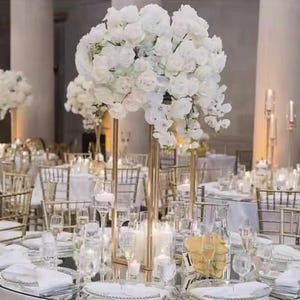 White Rose Flower Ball Flower Arrangement Table Centerpiece Artificial Flower Ball Wedding Aisle Flower Ball Wedding Centerpiece