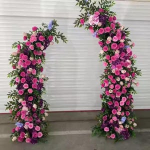 Hot Pink Rose Flower Arch,Table Flower Runner,Wedding Backdrop,Flower Archway,Wedding Arrangement,Flower Garland,Wedding Party Event Decor
