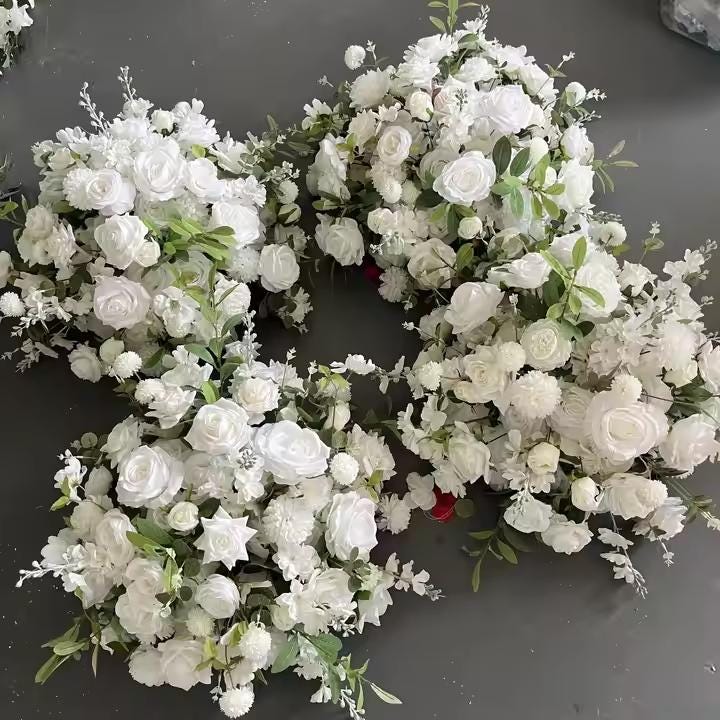 White Peony Rose Flower Ball Wedding Table Centerpieces Wedding Banquet Silk Flower Ball Table Centrepieces Wedding Party Decor Home Decor