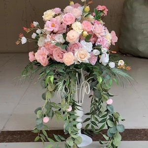 Pink Rose Flower Arrangement Wedding Table Centerpiece Artificial Flower Ball Table Flower Ball Wedding Aisle Custom